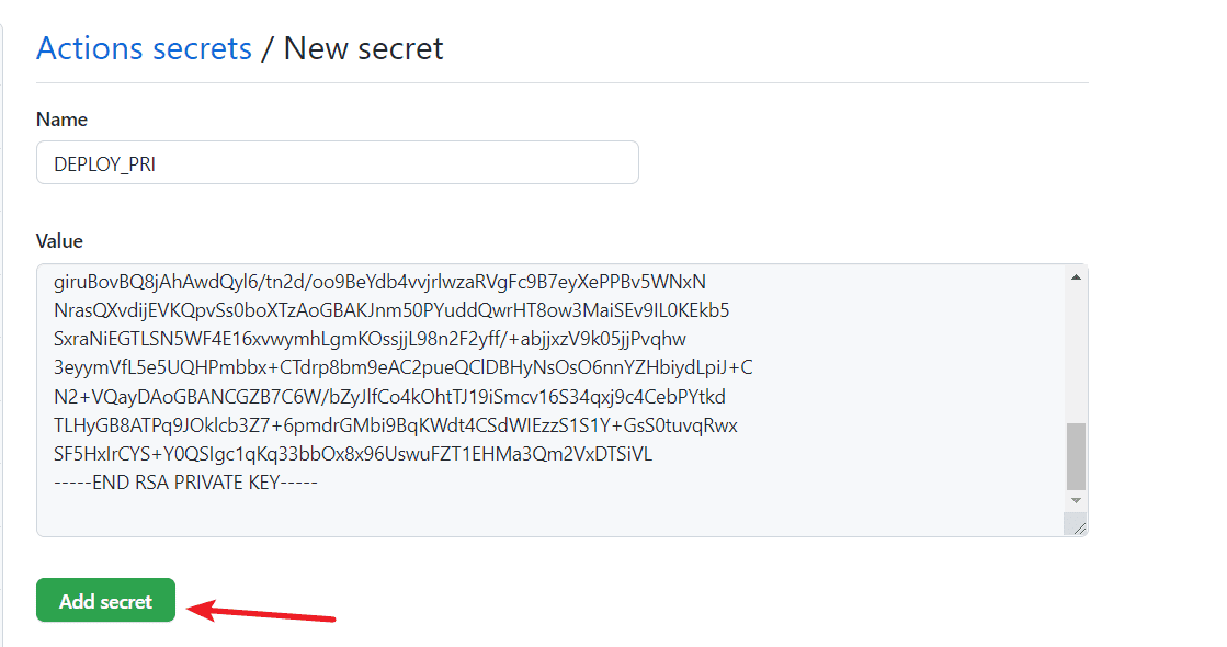 confirm secret